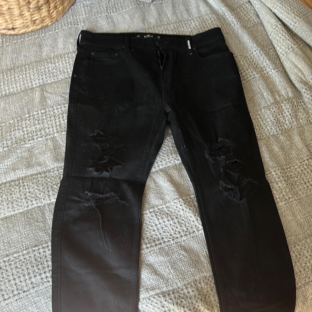 Hollister black ripped style jeans